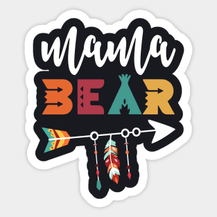 Mama Bear Family Love Heart Mama Sticker